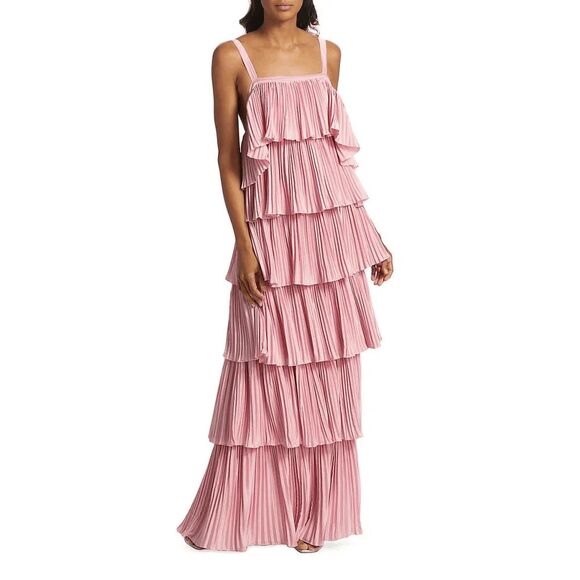 NWT L'Idée Classique Pleated Tiered Gown Pink Size AU10/US6 $489 - Picture 3 of 10